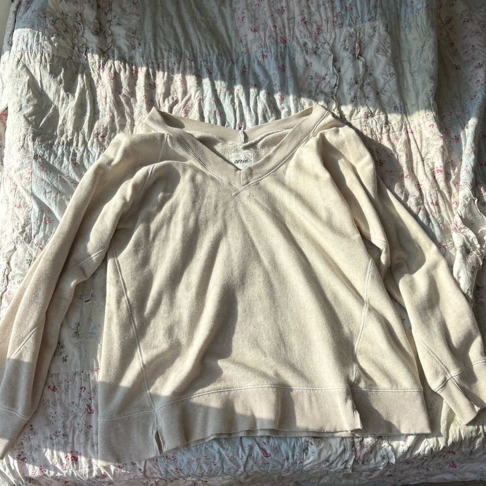 Aerie Downtime Oversized Crew (cream) Crewneck Sweatshirt
